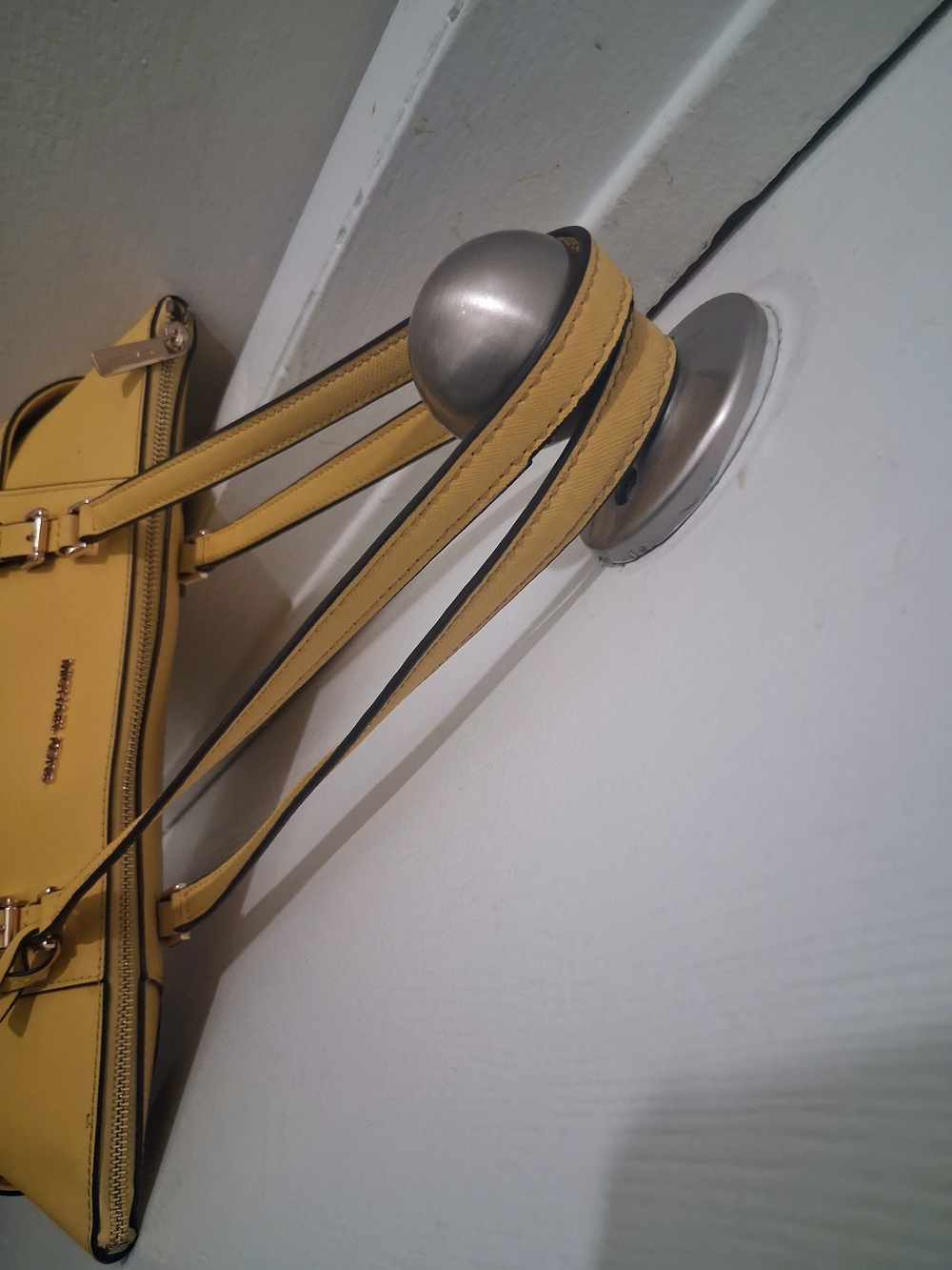 Michael Kors Charlotte Yellow Large Saffiano Leather Top-Zip Shoulder Tote - Picture 15 of 16